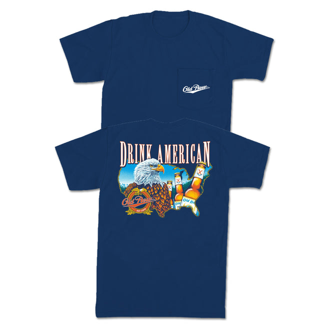 Drink American Map Pocket Tee