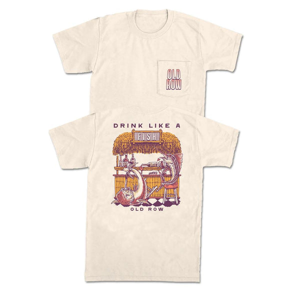Drink Like A Fish Pocket Tee-T-Shirts-The Boozy Collection-Old Row