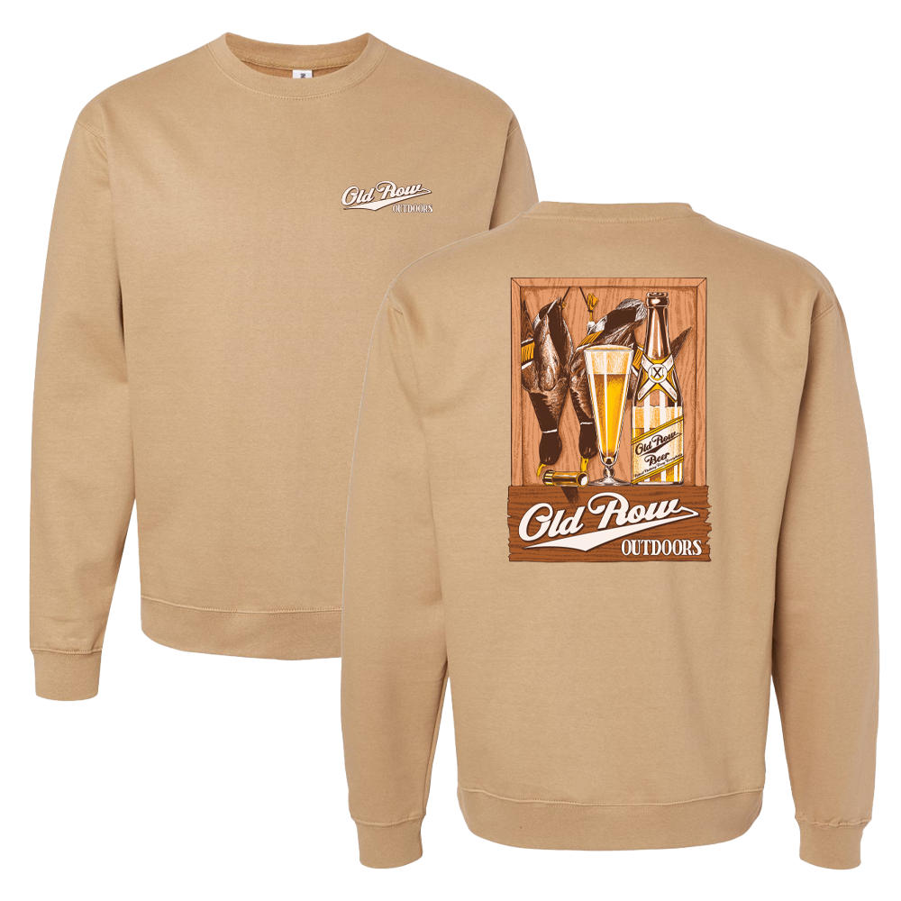 Old Row Outdoors Duck Beer Crewneck Old Row Outdoors Sweatshirts Tan S