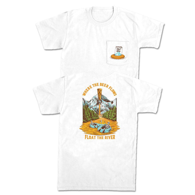 Float The River Pocket Tee-T-Shirts-The Boozy Collection-White-S-Old Row