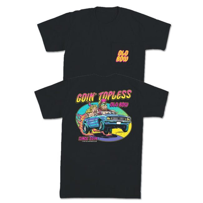 Goin' Topless Pocket Tee-T-Shirts-The Novelty Collection-Black-S-Old Row
