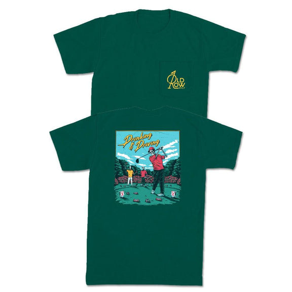 Drinking and Driving Pocket Tee-T-Shirts-Old Row Golf-Green-S-Old Row