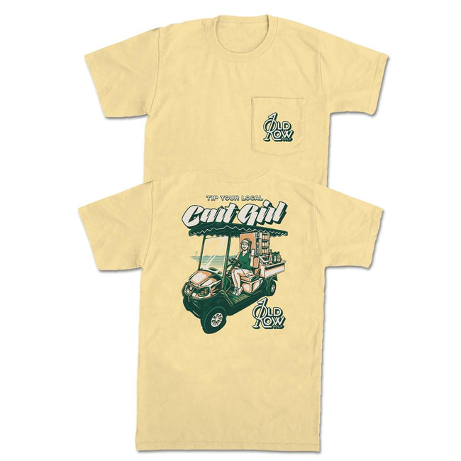 Tip Your Local Cart Girl Pocket Tee-T-Shirts-Old Row Golf-Yellow-S-Old Row