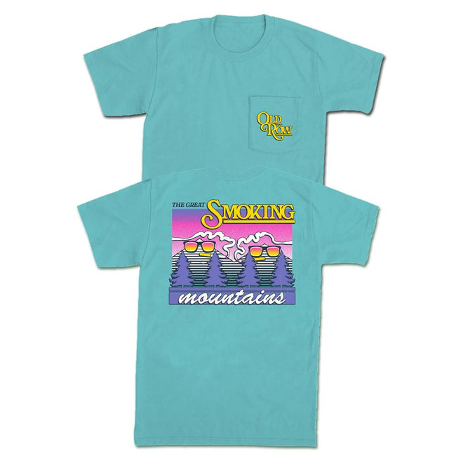 The Smoking Mountains Pocket Tee-T-Shirts-The Novelty Collection-Old Row