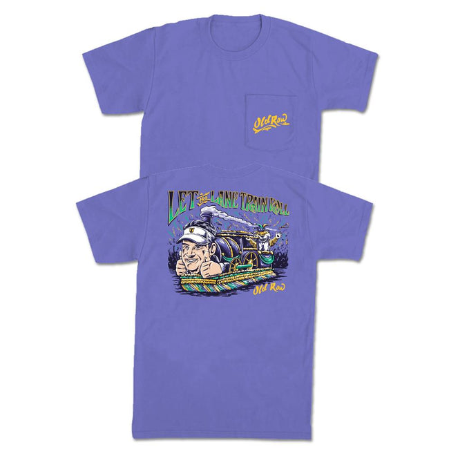 Let The Lane Train Roll Pocket Tee-T-Shirts-Old Row-Purple-S-Old Row