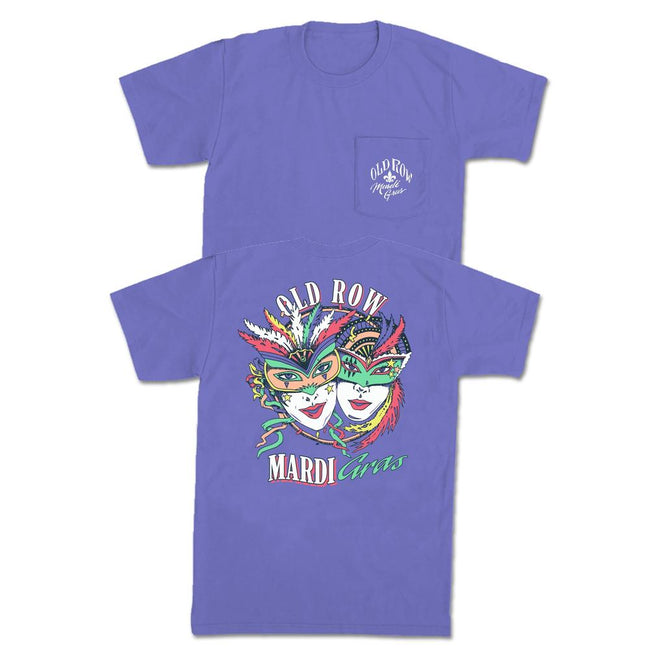 Mardi Gras Masks Pocket Tee-T-Shirts-Old Row-Purple-S-Old Row