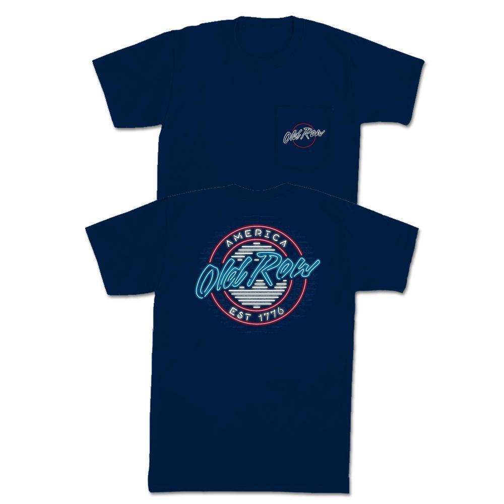 Old Row USA Neon Circle Logo Pocket Tee-T-Shirts-Old Row Branded-Old Row