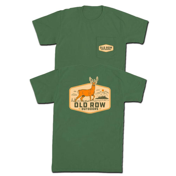 Old Row Outdoors Deer Badge Pocket Tee-T-Shirts-Old Row Outdoors-Green-S-Old Row