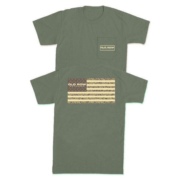 Old Row Outdoors Camo Flag Pocket Tee-T-Shirts-Old Row Outdoors-Green-S-Old Row