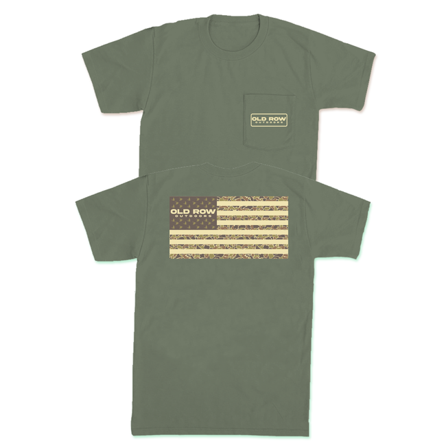 Old Row Outdoors Camo Flag Pocket Tee | Old Row Outdoors T-Shirts