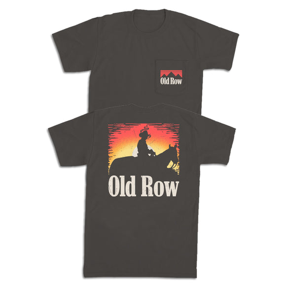 Smoking Cowboy Sunset Pocket Tee