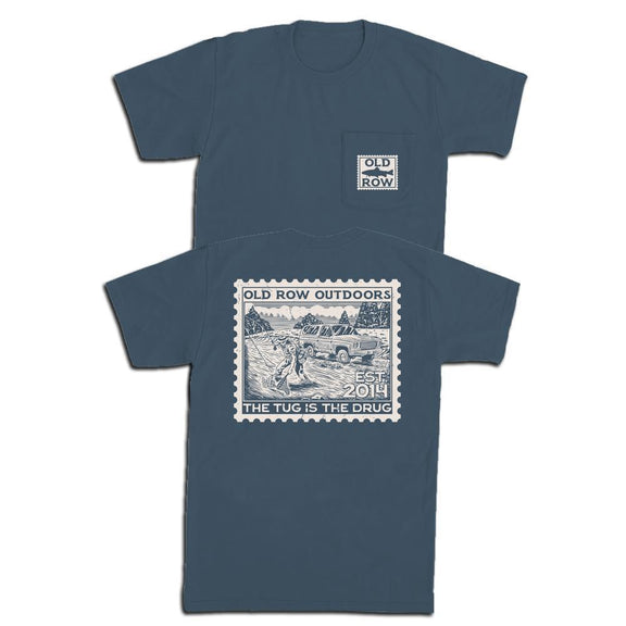 The Tug Is The Drug Stamp Pocket Tee-T-Shirts-Old Row Outdoors-Navy-S-Old Row
