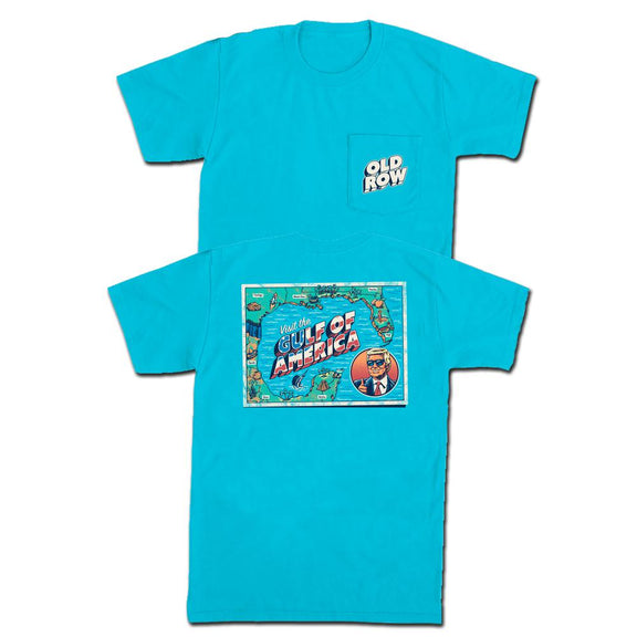 Gulf Of America Postcard Pocket Tee-T-Shirts-America First-Old Row