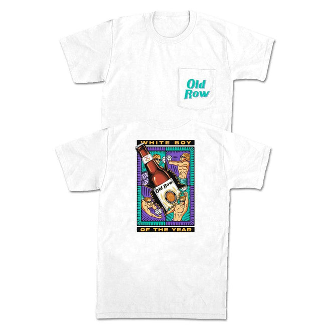 White Boy Of The Year Volleyball Pocket Tee-T-Shirts-The Novelty Collection-White-S-Old Row