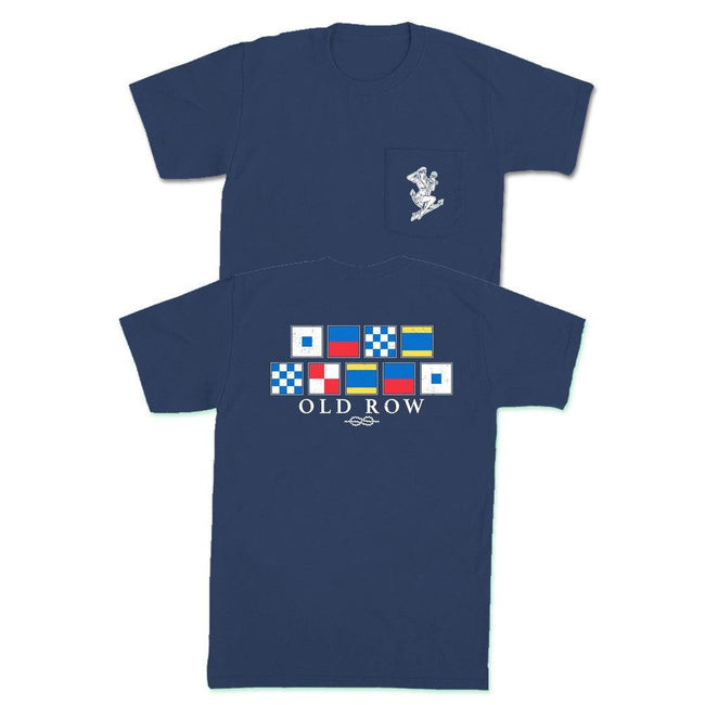 The Yachting Flag Pocket Tee-T-Shirts-The Novelty Collection-Navy-S-Old Row