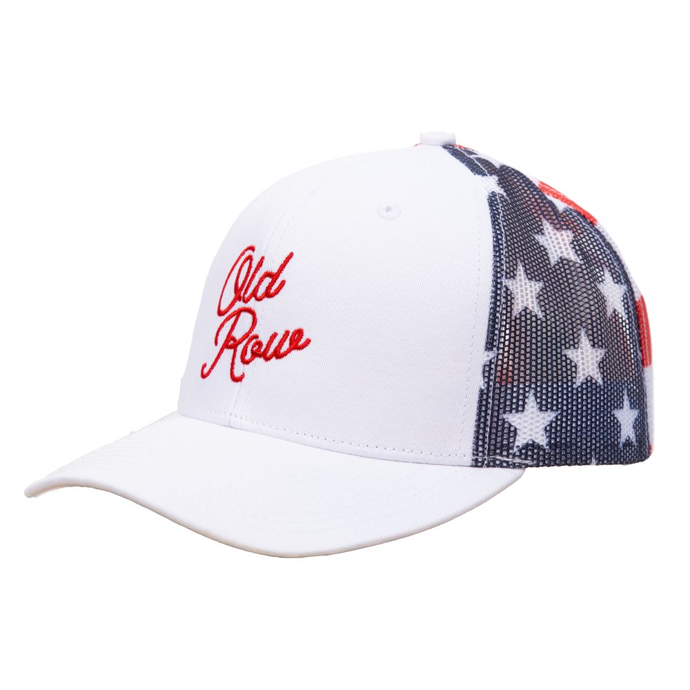 Old Row USA Trucker Hat-Hats-Old Row-White-One Size-Old Row