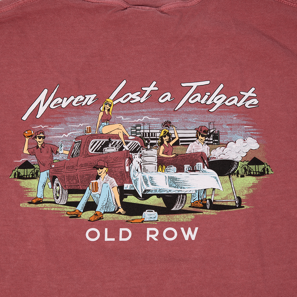 Never Lost A Tailgate T-Shirt from Homage. | Ash | Vintage Apparel from Homage.