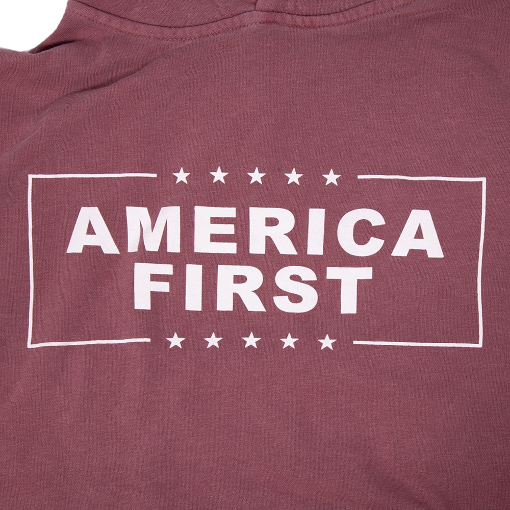 America First Pigment Dyed Premium Hoodie-Hoodies-America First-Old Row