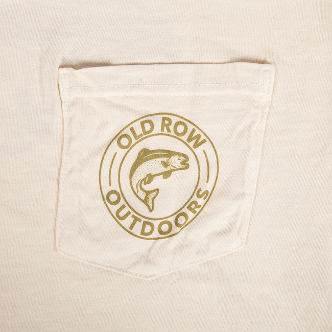 Old Row Outdoors Trout Text Pocket Tee