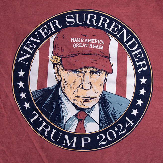 Never Surrender Trump 2024 Pocket Tee