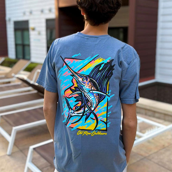 Old Row Outdoors Neon Sailfish Pocket Tee-T-Shirts-Old Row Outdoors-Old Row