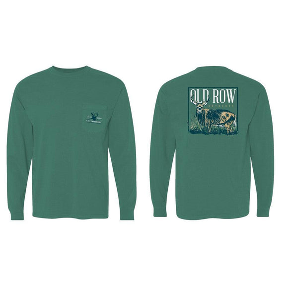 Old Row Outdoors Trophy Buck Long Sleeve Pocket Tee-Long Sleeve-Old Row Outdoors-Old Row