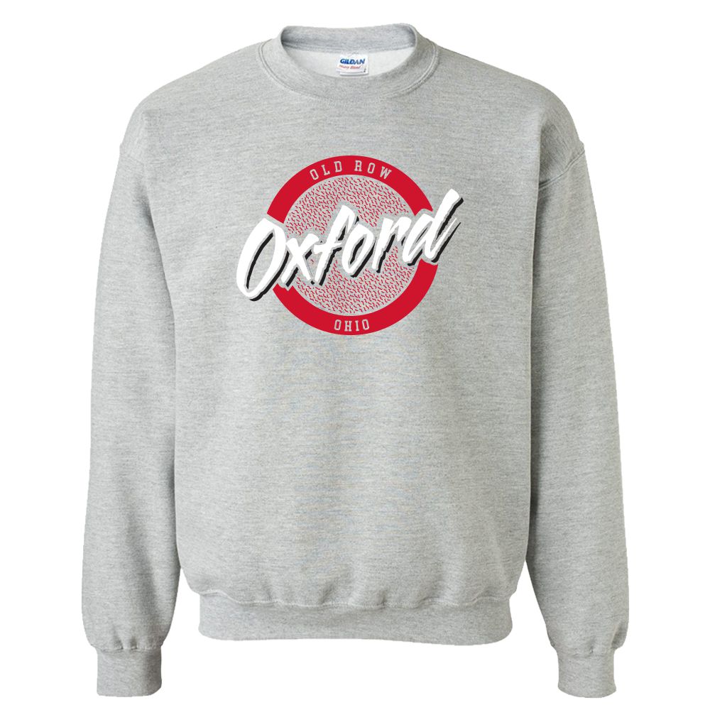 Oxford, Ohio Circle Logo Crewneck Sweatshirt-Crewnecks-Old Row U-Old Row