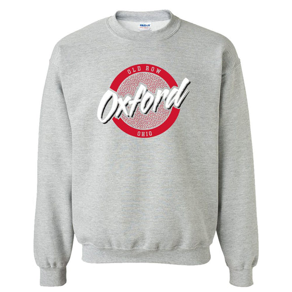 Oxford, Ohio Circle Logo Crewneck Sweatshirt-Crewnecks-Old Row U-Old Row