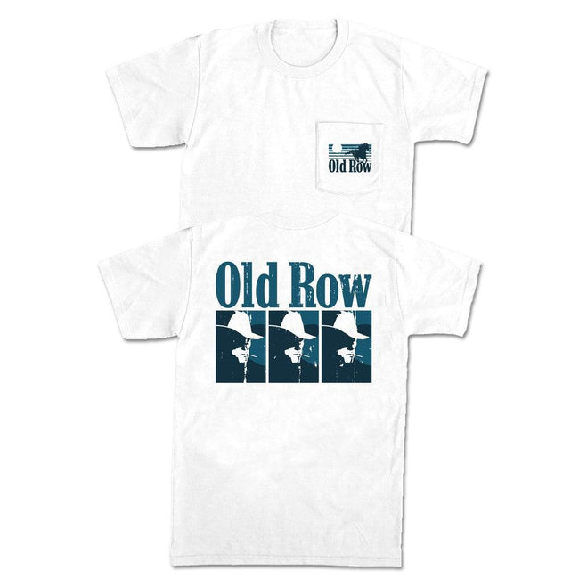 The Smoking Cowboy Repeat Pocket Tee (White)-T-Shirts-The Novelty Collection-White-S-Old Row