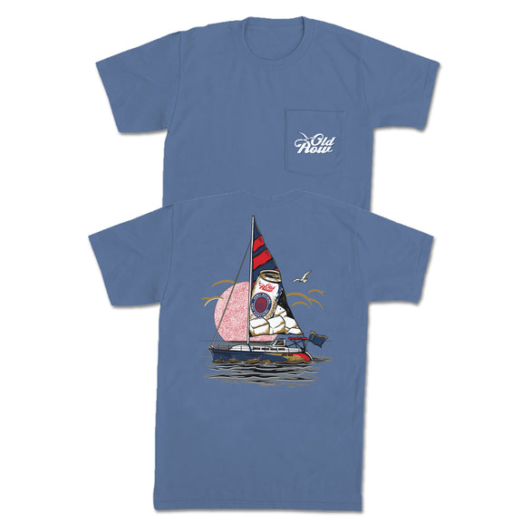 Retro Can Sailboat Pocket Tee