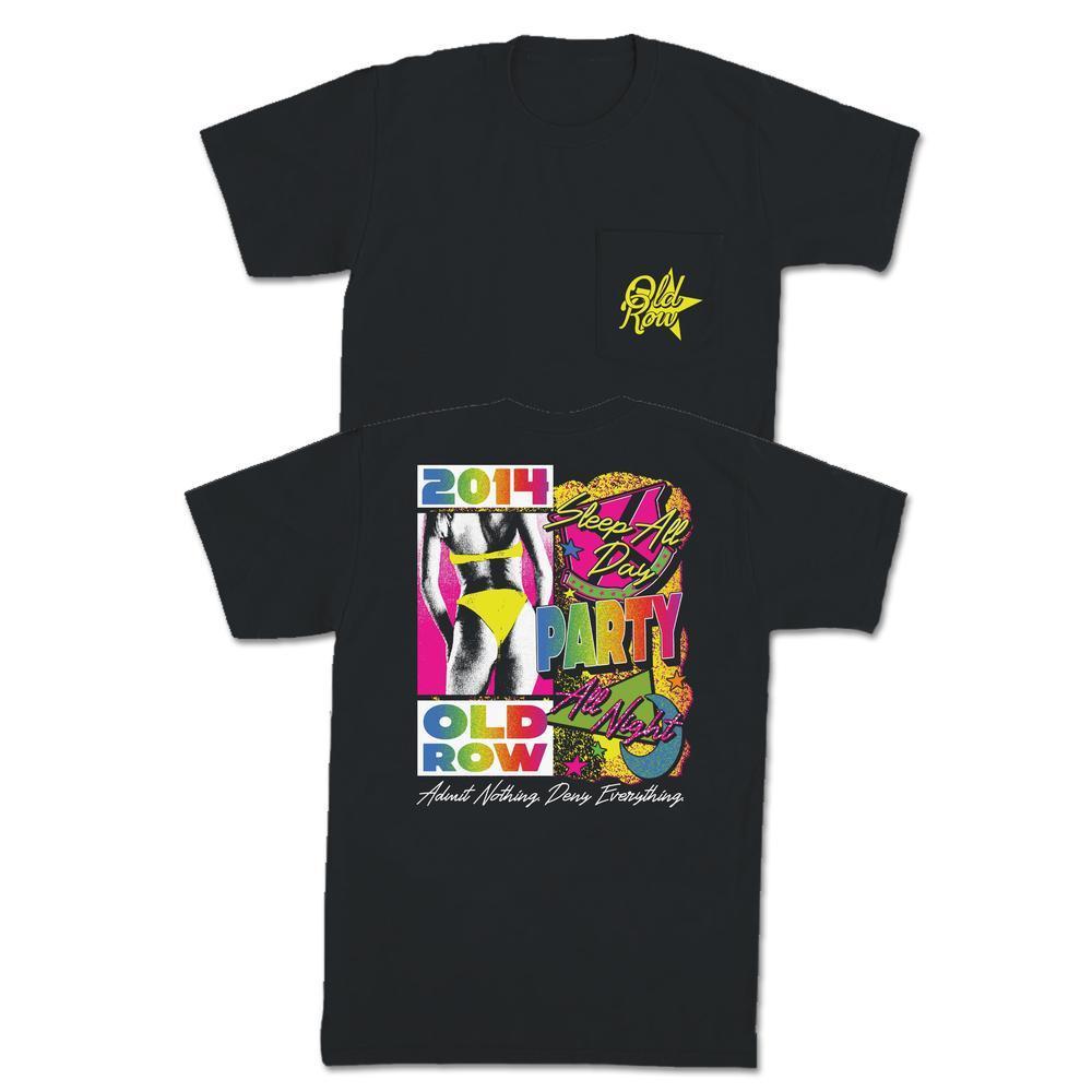 Party All Night Pocket Tee-T-Shirts-The Novelty Collection-Old Row