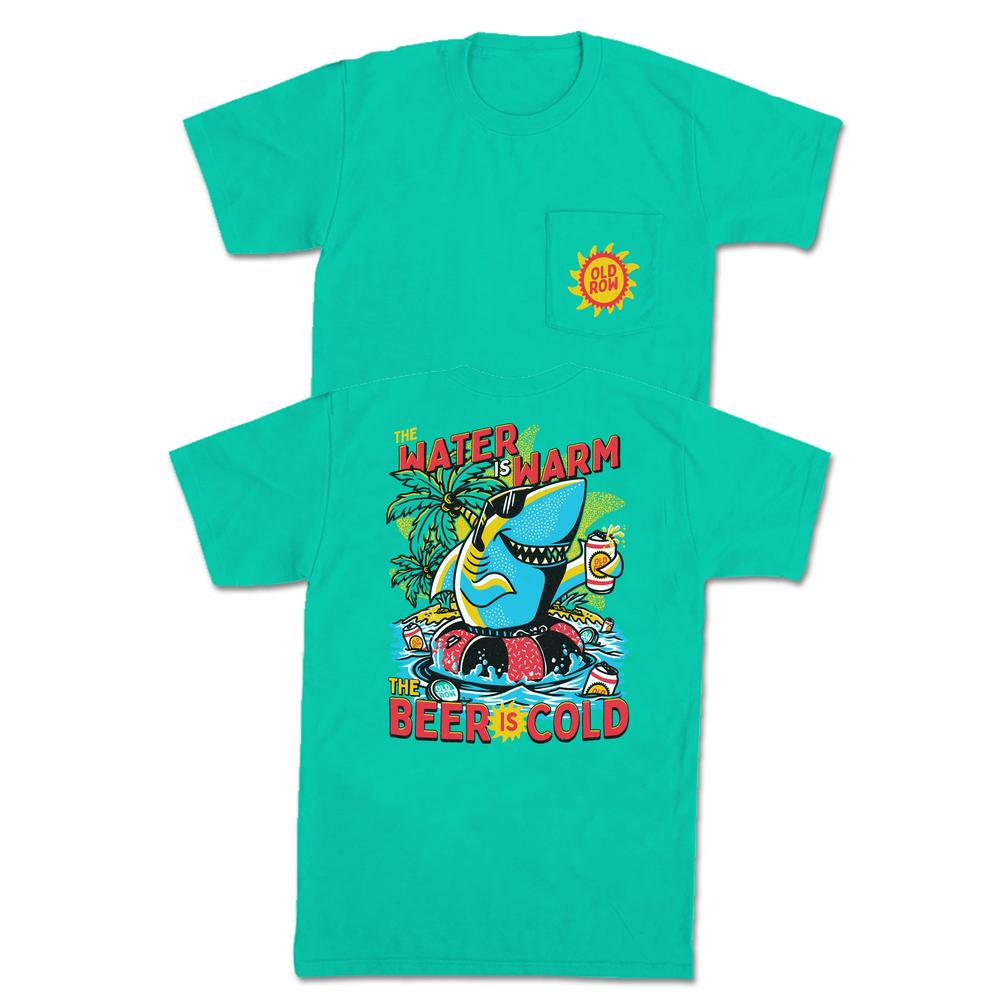 The Summer Shark Pocket Tee-T-Shirts-The Boozy Collection-Green-S-Old Row