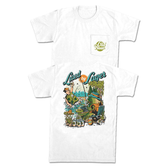 Lured By Lager Pocket Tee-T-Shirts-Old Row Outdoors-White-S-Old Row