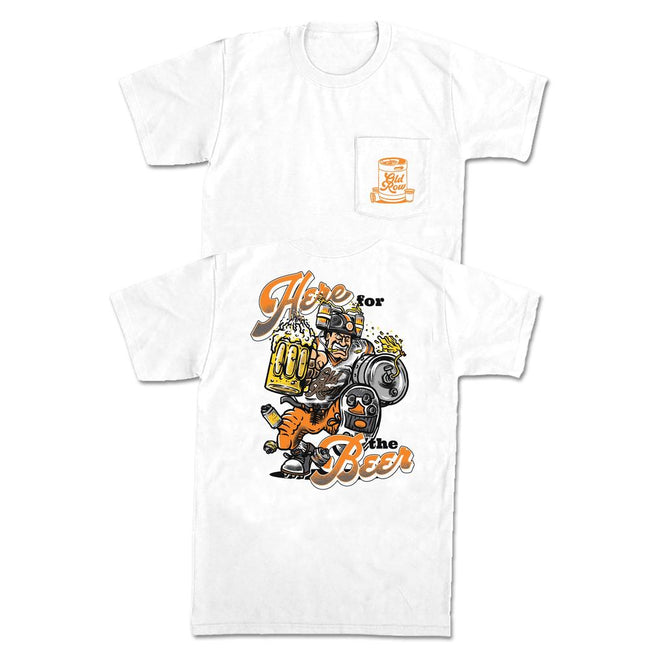 Here For The Beer Pocket Tee-T-Shirts-Old Row U-Orange/Grey-S-Old Row