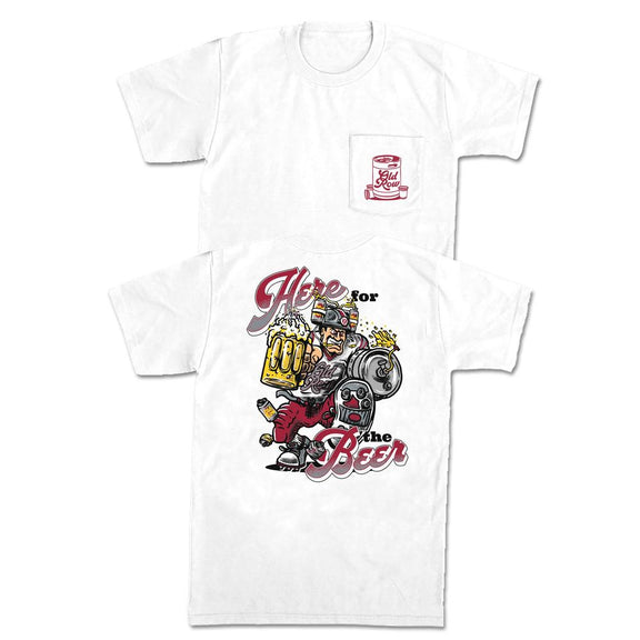 Here For The Beer Pocket Tee-T-Shirts-Old Row U-Crimson/Grey-S-Old Row