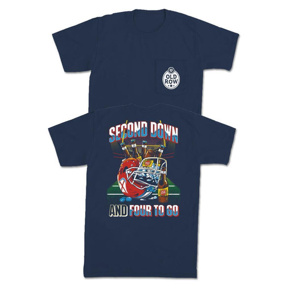 Second Down Beer Pocket Tee-T-Shirts-The Boozy Collection-Navy-S-Old Row