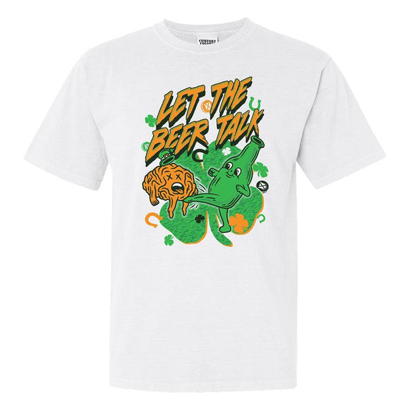 Let The Beer Talk Tee-T-Shirts-The Boozy Collection-White-S-Old Row