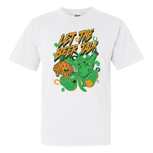 Let The Beer Talk Tee-T-Shirts-The Boozy Collection-White-S-Old Row