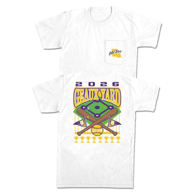Geaux Yard Pocket Tee-T-Shirts-Old Row U-White-S-Old Row