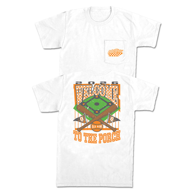 Welcome To The Porch Pocket Tee-T-Shirts-Old Row U-White-S-Old Row