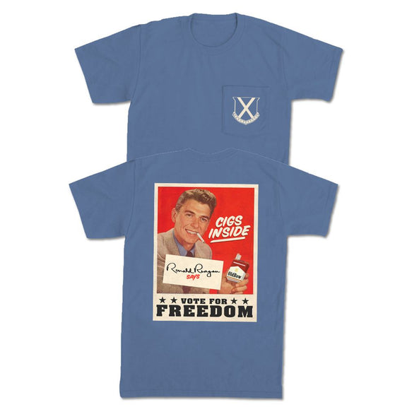 Cigs Inside Reagan Pocket Tee-T-Shirts-The Novelty Collection-Blue-S-Old Row