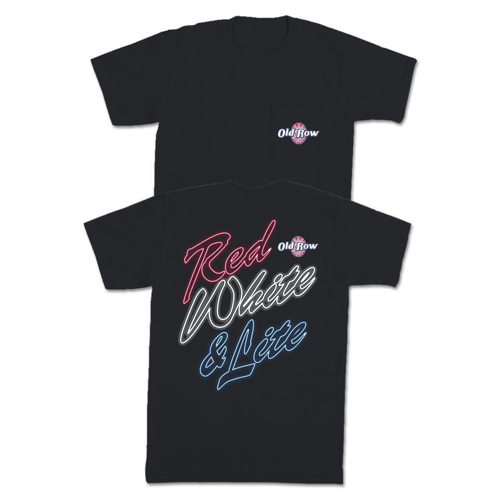 Red White & Lite Pocket Tee-T-Shirts-The Boozy Collection-Old Row