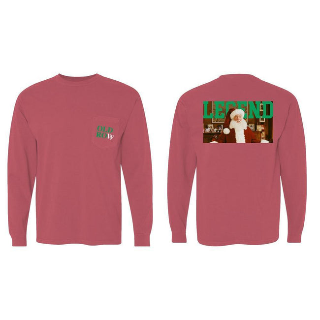 The Clause Long Sleeve Pocket Tee-T-Shirts-Old Row Legends-Red-S-Old Row