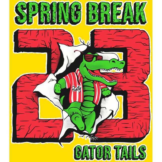 Spring Break Gator Tails Pocket Tee-T-Shirts-The Novelty Collection-Old Row