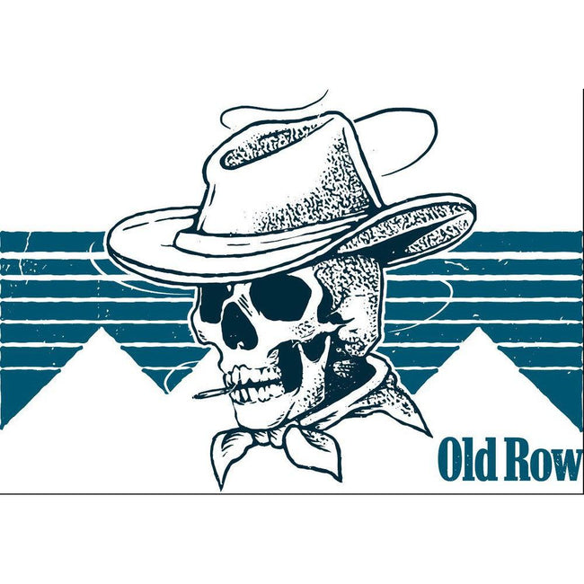 The Cowboy Skull Pocket Tee (White)-T-Shirts-The Novelty Collection-Old Row