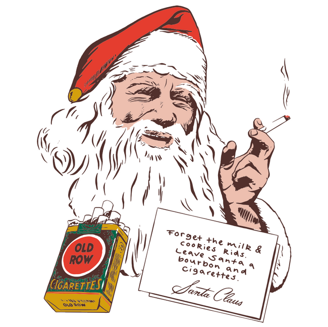 Smoking Santa Pocket Tee