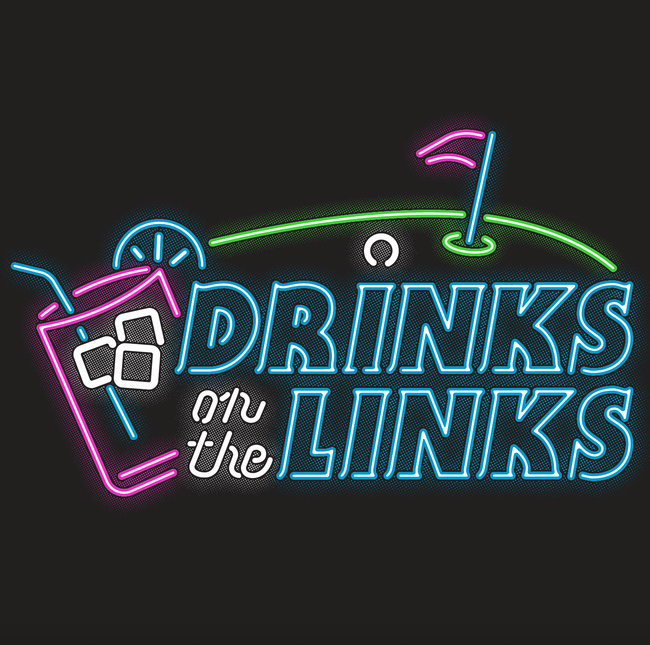 Drinks on the Links Neon Pocket Tee