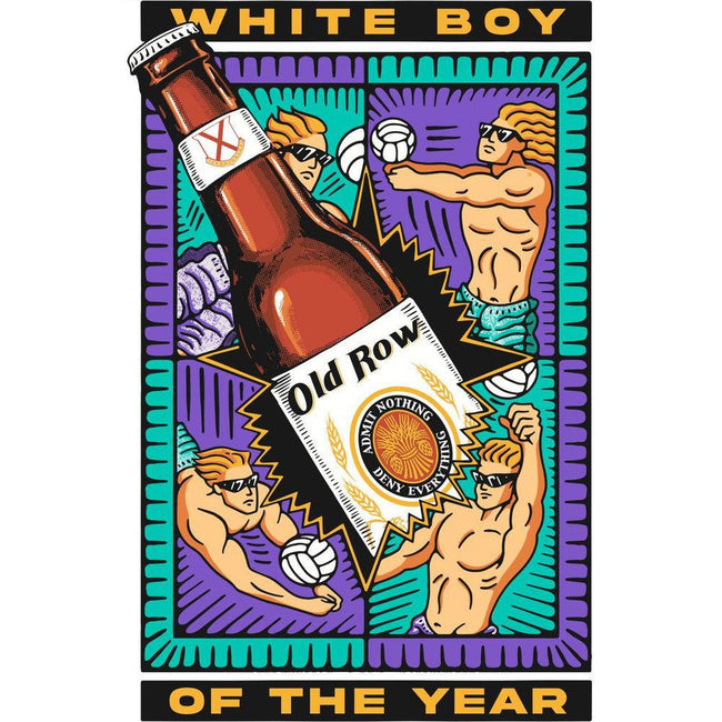 White Boy Of The Year Volleyball Pocket Tee-T-Shirts-The Novelty Collection-Old Row