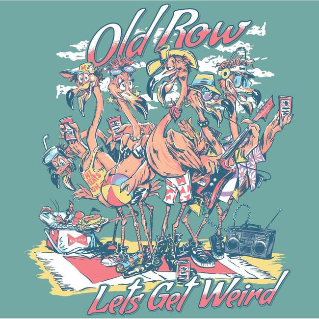 Let's Get Weird Flamingo Pocket Tee-T-Shirts-The Novelty Collection-Old Row