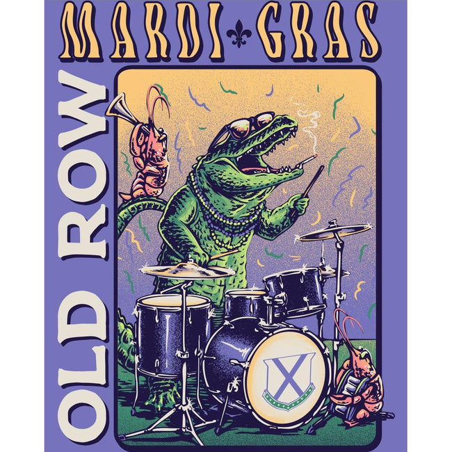 Mardi Gras Gator Band Pocket Tee-T-Shirts-Old Row-Old Row